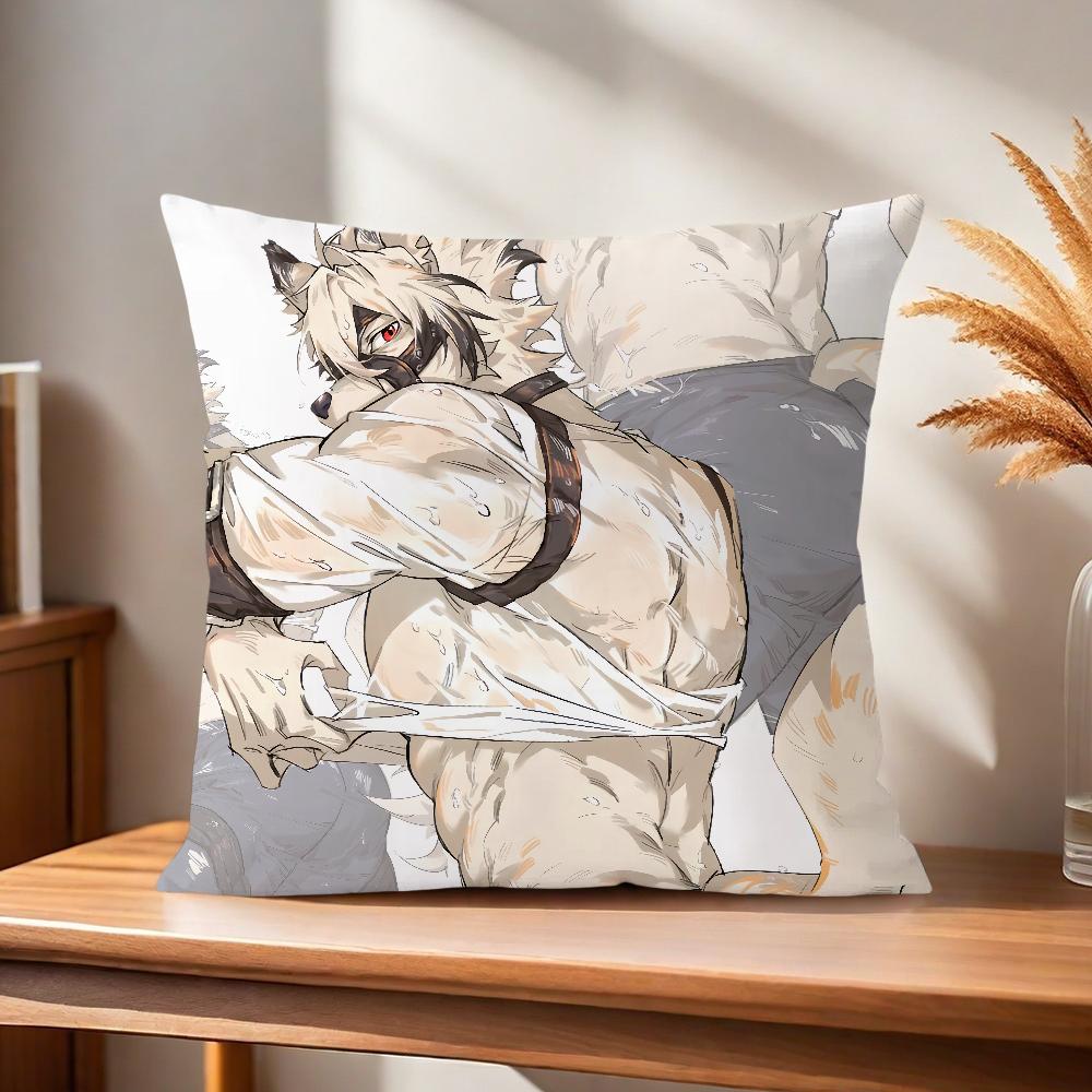 

Lycaon Comfortable soft Pillow Case for Sofa Living Room fanart Home office ZZZ furry Decor Von and Protective Covers 30x30CM(12x12in)