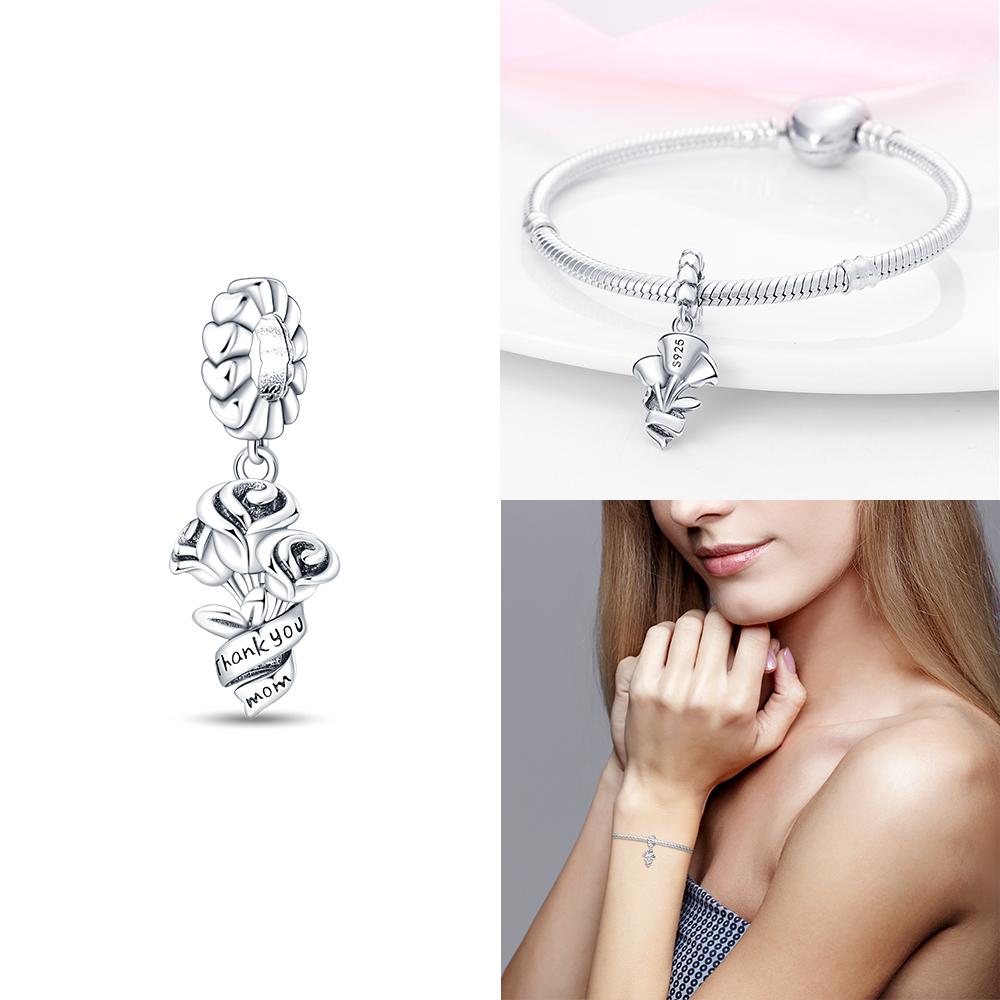 Charms Original Certified Mother'S Day Love Heart Girl Gift Beads Fit Bracelet Copper Women Jewelry Diy Accessory