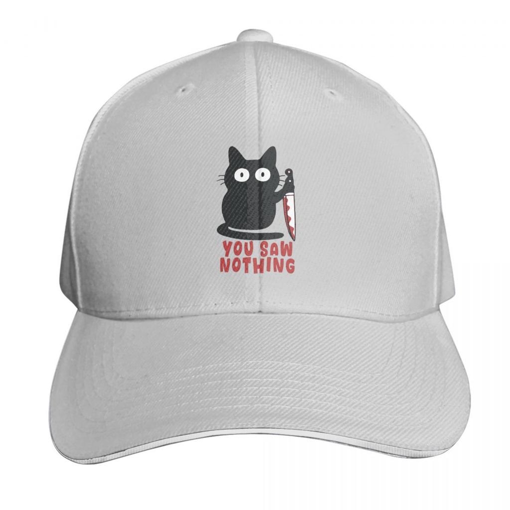 Svart Katt Mordkatt Du Såg Ingenting Keps Mode Casual Basebollkepsar Justerbar Hatt Hip Hop Sommar Unisex Basebollkepsar