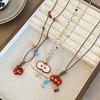 Collier Pendentif Pomme pour Femmes - Design Dessin Animé Huile Goutte Acrylique Chaîne Pull