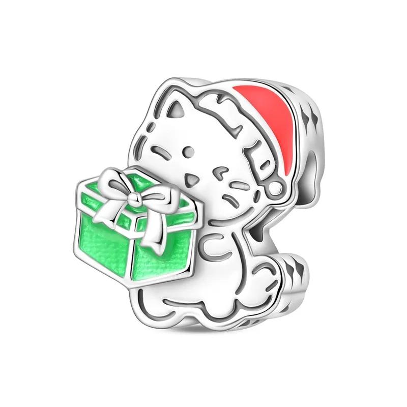 Christmas Series Copper Animal Charms Flowers Bead Pendant Fit Original Charm Bracelets Women Diy Jewelry Gift