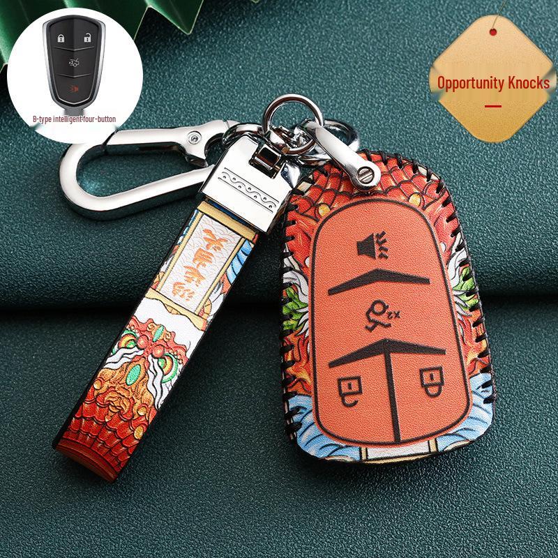 Cadillac Car Key Case for ATSL, XTS, XT5, XT4, CT6, XT6 - Stylish National Tide Design