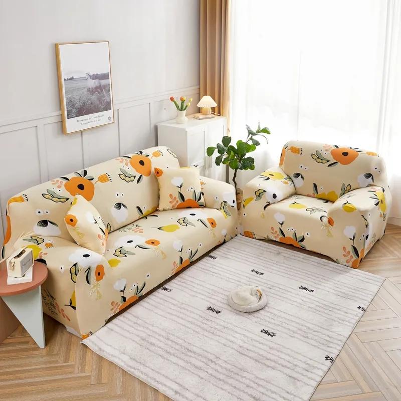 Cartoon Cute Sofa Cover Elastic Sofa Slipcover Universal Casual Simple Cover Anti Slip Home Decor Sofa Slip Cover 1/2/3/4 Seaters
