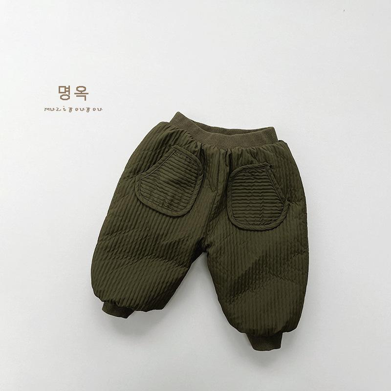 Kids Thick Padded Warm Winter Pants Korean Style Casual Unisex Toddler Children Trousers