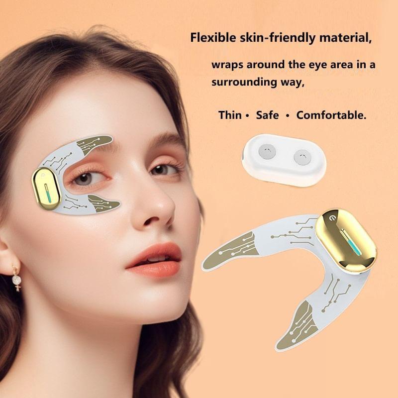 Beautyronics - Massaggiatore Facciale EMS Ricaricabile USB Antirughe / Cerotto Occhi / Cerotto Viso / Telecomando / Set