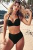 Two-piece swimsuit with high waist, push up, slimming, black M Two-piece swimsuit with high waist, push up, slimming, black M