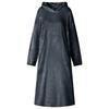 Blanket Hoodie Navy Blue M Flannel