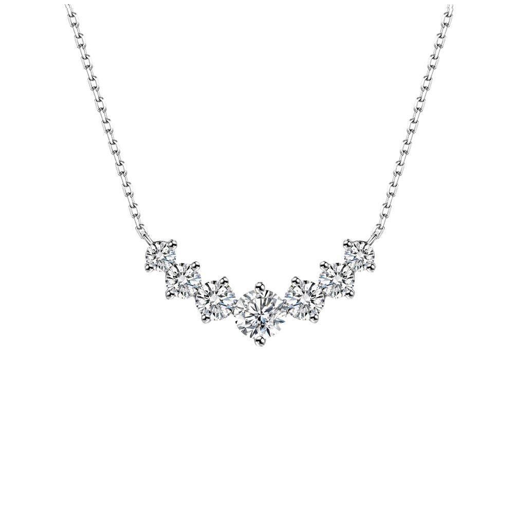 925 Sterling Silver Moissanite Necklace: Elegant and Versatile High-End Clavicle Chain for Women
