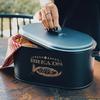 Metal Bread Box Lid Storage Box Stainless Steel Bread Bin Holder Snack Box For Kitchen Containers Home Decor Black White 30x24x15 Cm