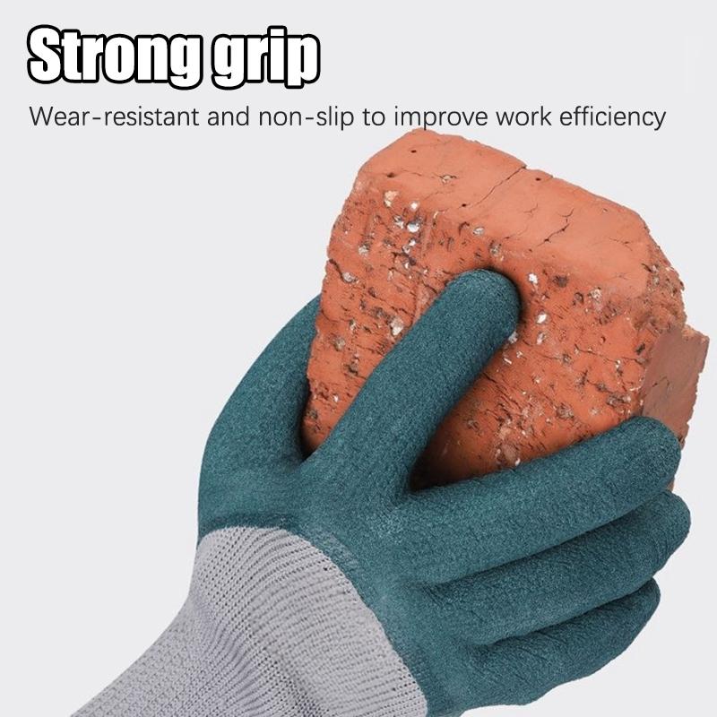 Vinterfortykkede og fløyelsbelagte dekkgummi Slitebestandige Anti-skli Byggeplass Arbeidsvernhansker Byggehansker