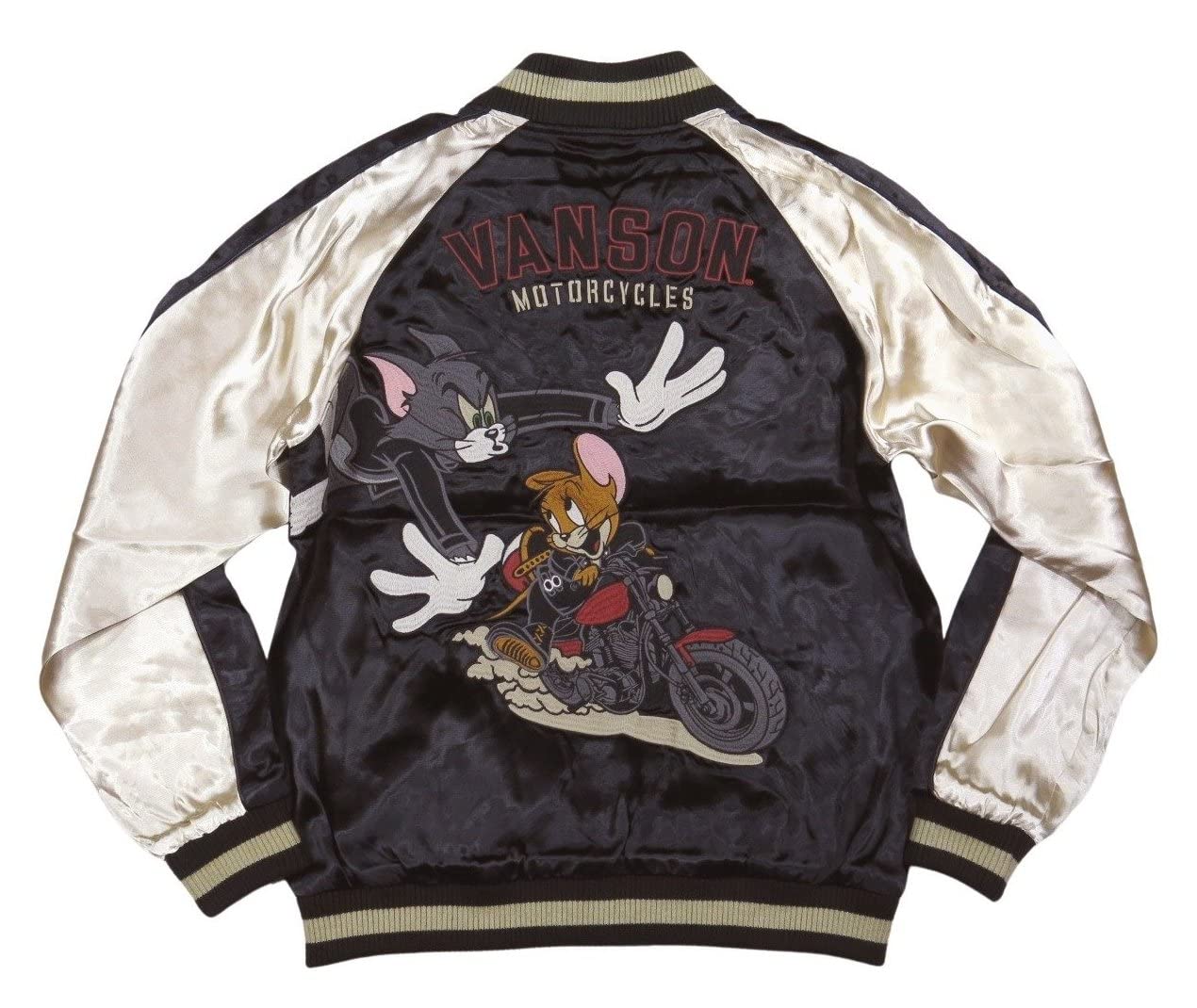 

Коллаборация Тома и Джерри Двусторонний вискозный атлас Sukajan XL ЧЕРНЫЙ [Banson] TJV-2307 (черный)