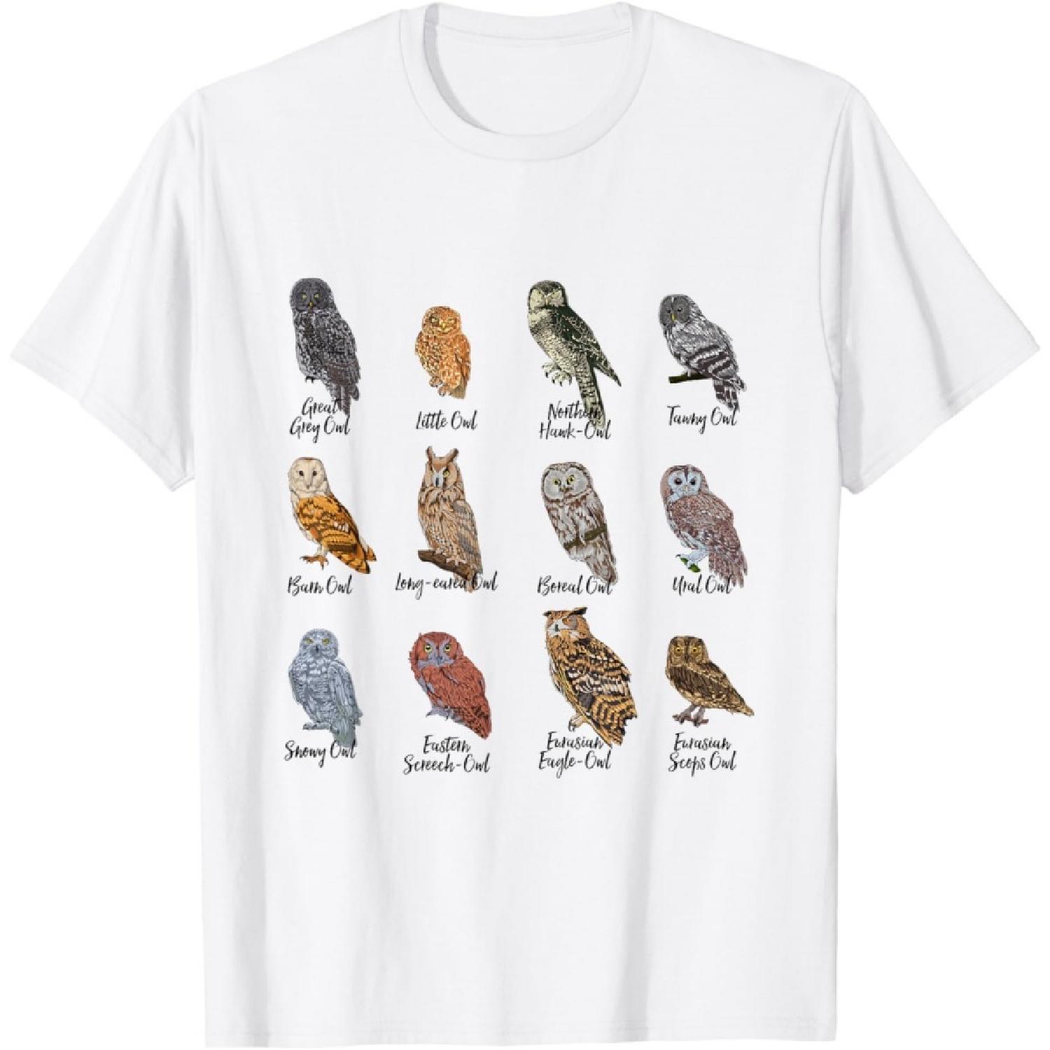 Owls of the world - Types of owls T-Shirt S