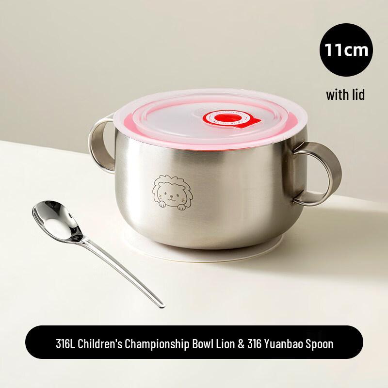 316 Stainless Steel Lion Suction Bowl Set