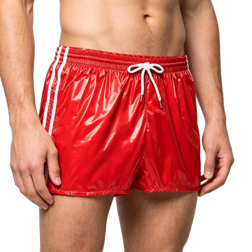 S-3XL Mens Sports Swimming Shorts Waterproof Fabric Elastic Drawstring Waistband Integrated Briefs for Workout Wrestling