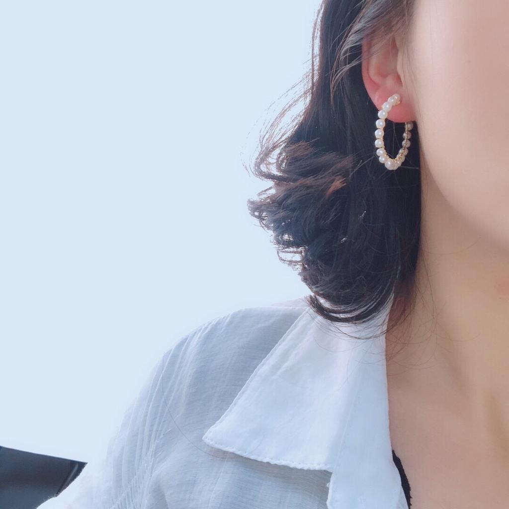 Hand-wound large circle earrings, natural freshwater pearl ear buckle 11k gold injection round fashion commuter light luxury style
