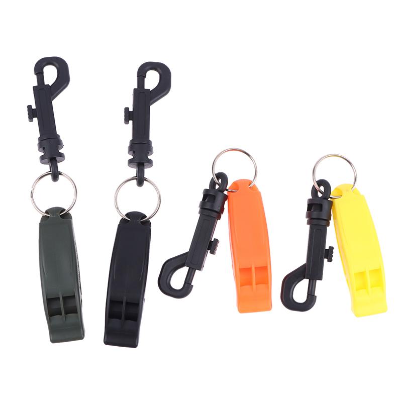 2Pcs Emergency Whistle Safety Survival Whistle Signaling Whistle With Hook For Outdoor Camping Hiking