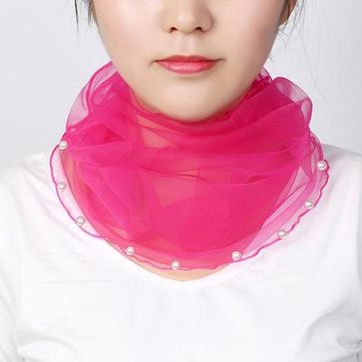 Women's Beaded Lace Summer Scarf: Mesh Neck Protection, Sun Protection, Scar Covering. Fashionable, Versatile, Light, Breathable.