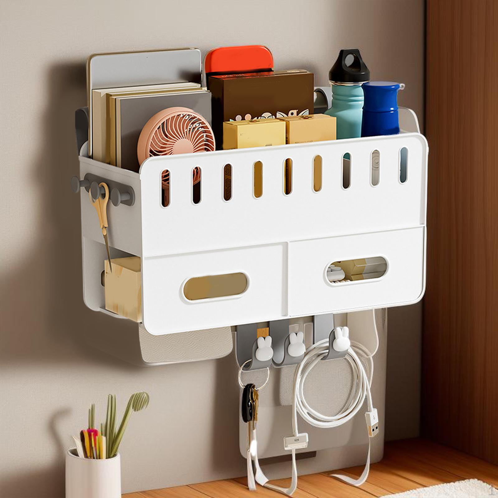 

Підвісний кошик біля ліжка Органайзер для гуртожитку Ванна кімната Поручні для лікарняного ліжка Офісне приладдя Табір білий