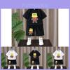 Trendy Summer Short Sleeve Two Piece Set For Boys Soft Cotton Cute Cartoon Design
