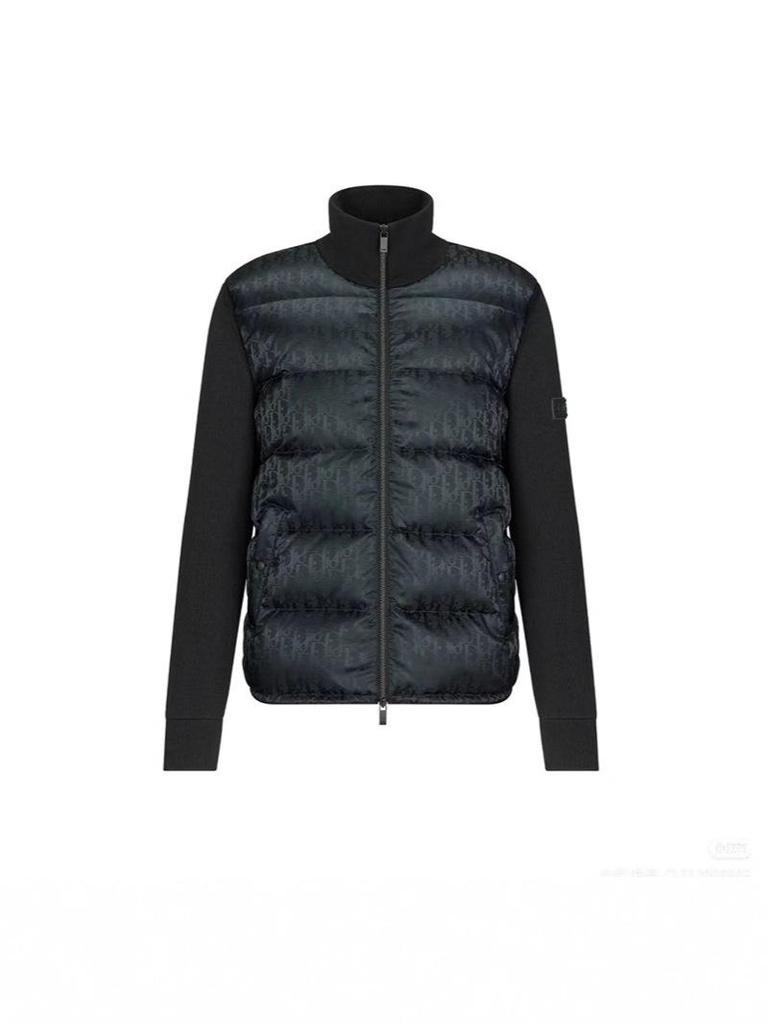 Men's High-Quality Wool Knit Down Jacket with White Duck Down Patchwork, Warm Outerwear for Autumn/Winter