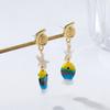 Conch Octopus Starfish Colored Glaze Starfish Earrings Personality Star Dangle Earrings  Vacation