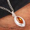Citrin Anhänger, 925 Sterling Silber Edelstein Schmuck, handgefertigter Anhänger, für Thanksgiving