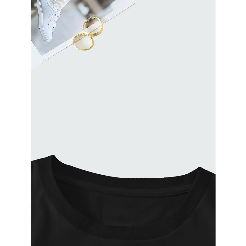 European Size  Casual Round Neck Short Sleeve T-shirt | Summer New Women'S Wear, Drawing Print, Machine Washable