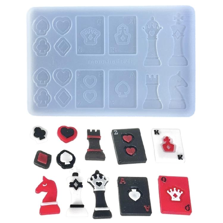Hand Made Chess and Card Molds Silicone Casting Mold for DIY Game Crafts