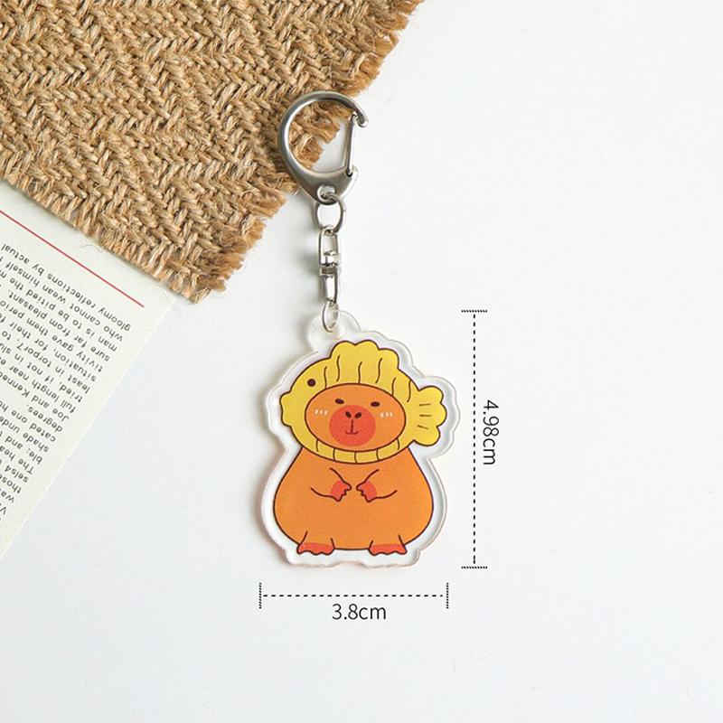 Niedliche Cartoon-Acryl-Capybara-Schlüsselanhänger, Geschenke, Spielzeug-Anhänger, Kapibala-Schlüsselanhänger, Schlüssel-Zubehör, lustige Autoschlüssel