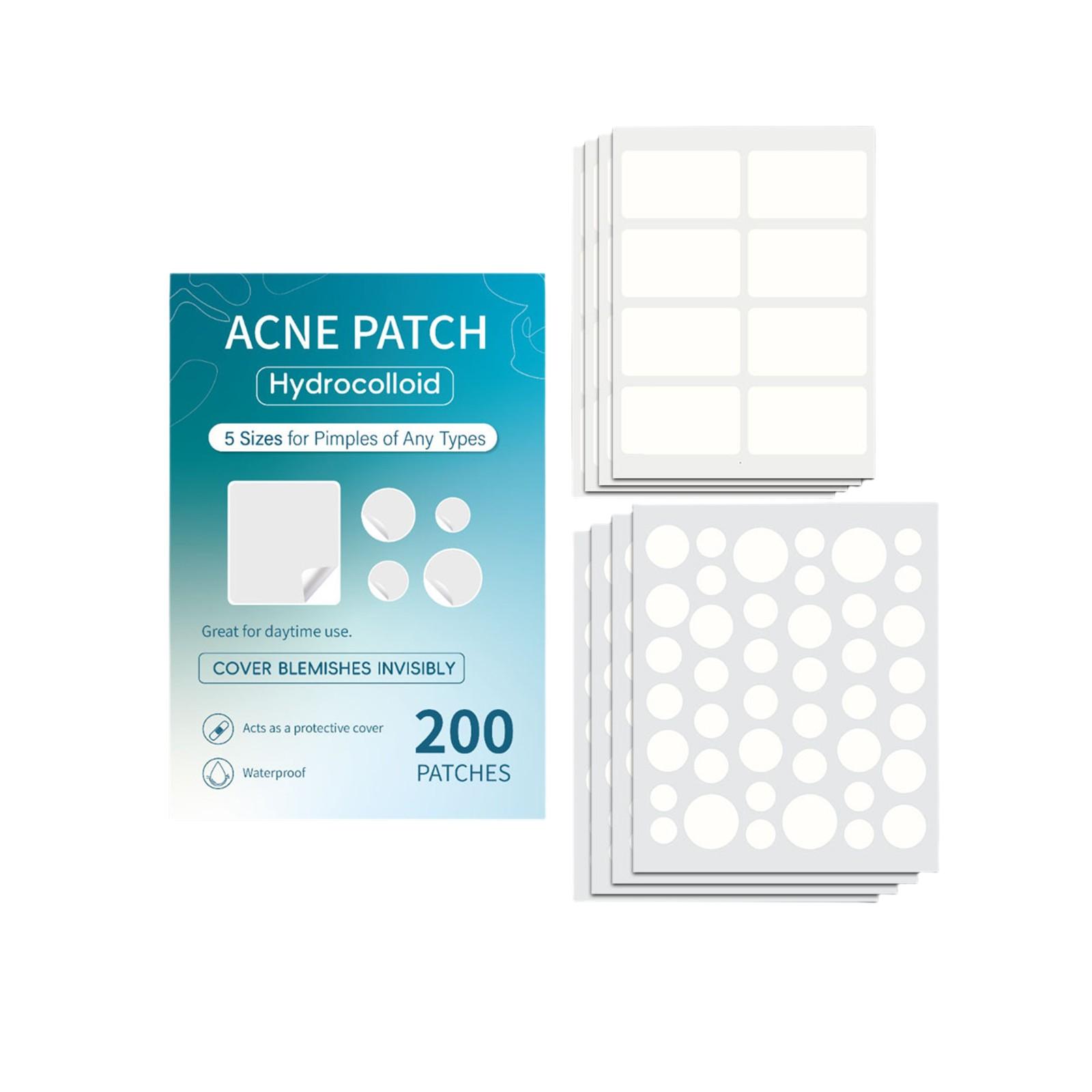 

Пластыри от прыщей большой емкости, симпатичные покрытия от прыщей, гидроколлоидные пластыри от прыщей с гиалуроновой кислотой 200 шт. One Size синий