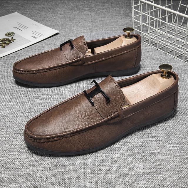 Loafers Shoes Men Fashion Shoes Men Spring Comfy Slip -On Men 'S Flats Moccasins Male Footwear Leather Men Casual Shoes