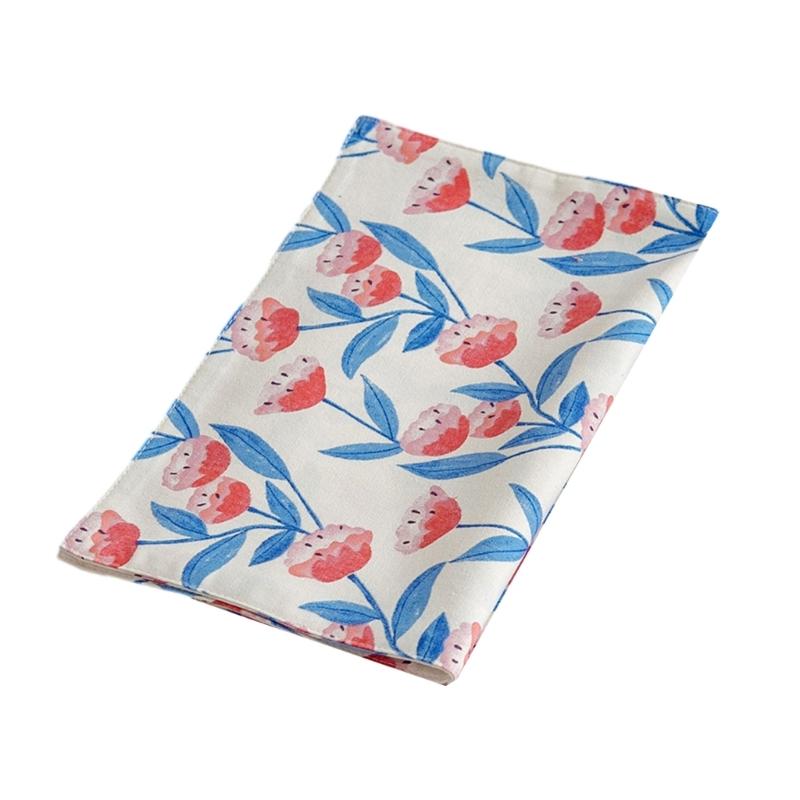 Daisy Print Linen Table Placemat Sturdy Backing Natural Dining Mat for Kitchen Decoration