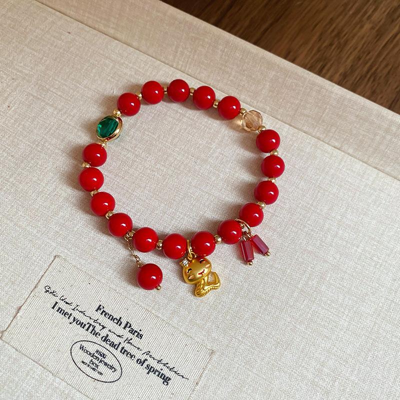 New Chinese-style Lucky and Lucky Red Rope Bracelet, Fashionable Versatile Hand Rope Bracelet, Niche Light Luxury Temperament Jewelry
