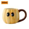 500ml Kürbis Tasse Halloween Retro Keramik Tasse Emaille Griff Tassen Büro Milch Kaffee Tasse Haushalt Trinktasse Halloween Deko