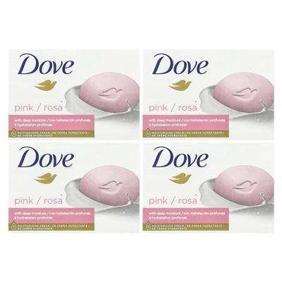 Deep Moisture Beauty Bar Soap, Pink, 4-Pack, 106G (3.75Oz) Each