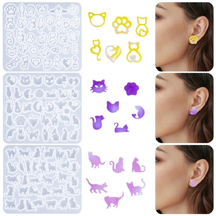 Elegant Sturdy Silicone Cats Earring Mould for Jewelry Making Accessory for Crafting Supplies Home Accessories