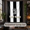 Personalized Wall Tapestry,Juventus FC Custom Text, Soft Fabric Wall Art For Indoor Decoration