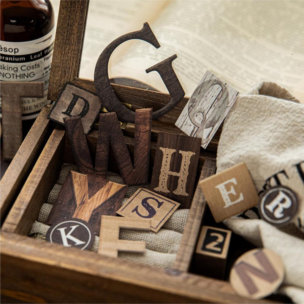 Frekyar Assorted Sticker Collage Large Cute Planner Stylish Cute Collage Vintage Sticker Retro Alphabet the Materials, Flakes, Capacity, Girls, Decor,