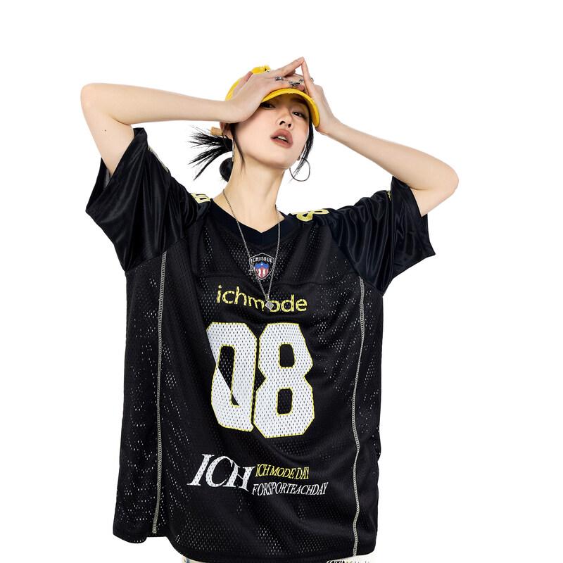 

ICH MODE Women s Retro Hollow Short Sleeve Sport T-Shirt M