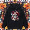 Dia De Los Muertos Spanish Vintage Clothing Flower Skeleton Creative Design Hoodies Sugar Skull Men Women Festival Costumes