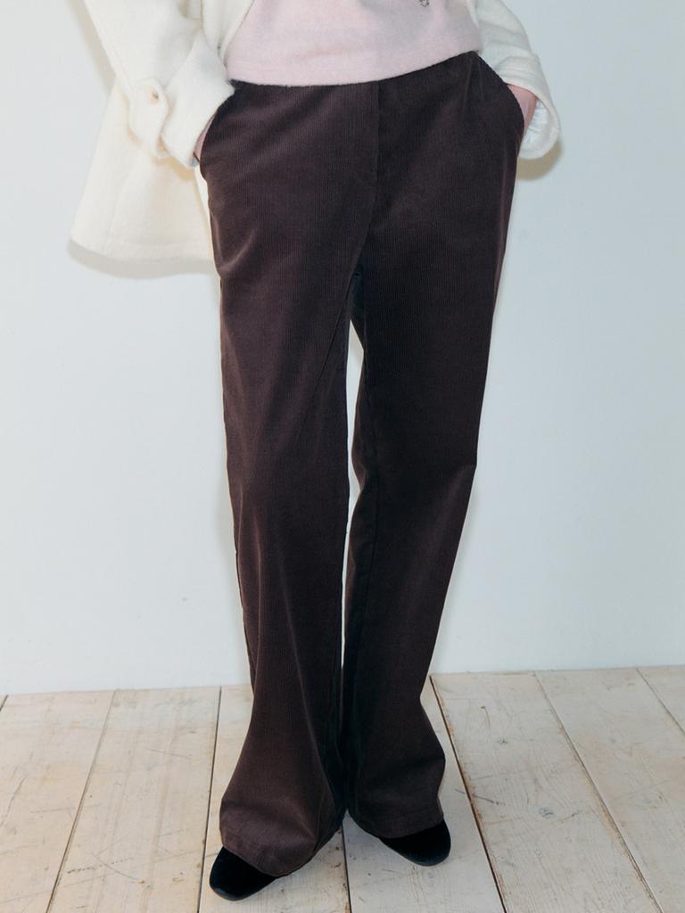 ETMON Corduroy Flare Pants, Brown