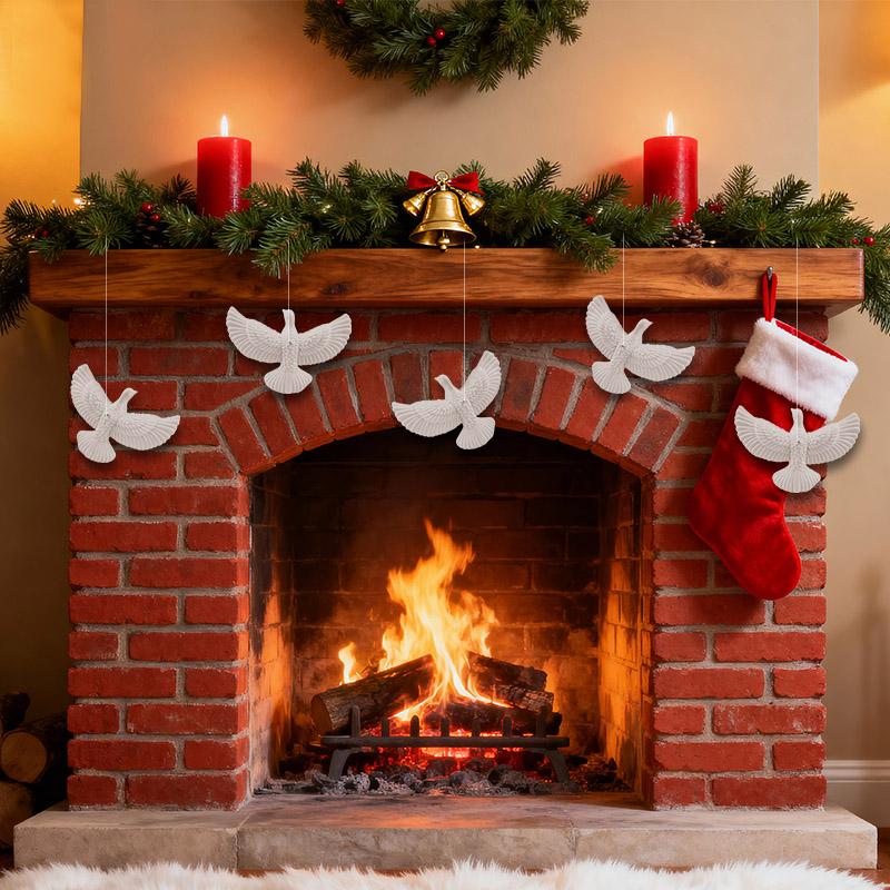 2 st Fredsduva Julgranshängen Harts Vit Fågel Hängen 2026 Nyårsfest Hem DIY Dekoration Barnpresenter