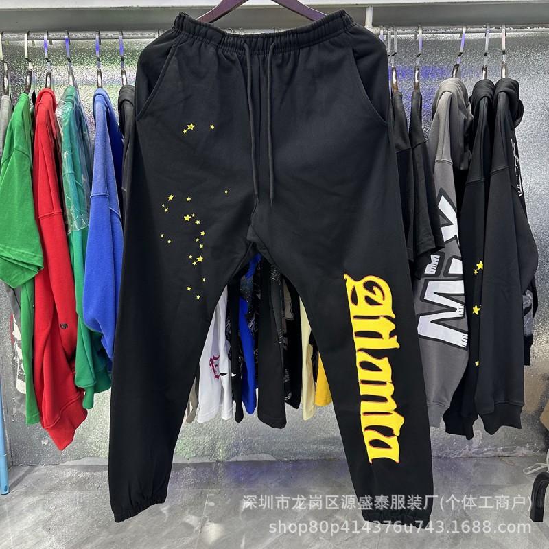 2026 Unisex 555555 Mesh Foam Print Hip Hop Loose Heavyweight Fleece Hooded Sweatshirt