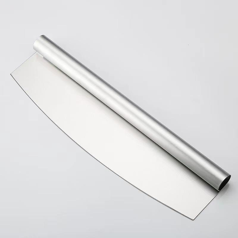 Stainless Steel Crescent Pizza and Cake Slicer with Flour Sifter