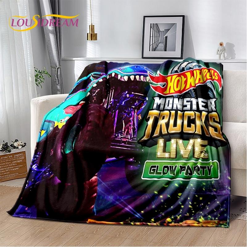 Monster Truck 3D Monster Jam Cartoon Soft Blankets,Keep Warm Throw Blanket Comfortable Blanket for Picnic Beds Sofa Home Bedroom