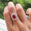 Trendy Gold-Plated Garnet and Ruby Ring for Women