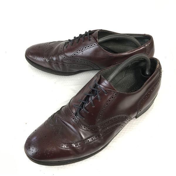 

USED/80s-90s USA Vintage BOSTONIAN Leather Goodyear Full Brogue Wingtip 12 29.5-30 Brown