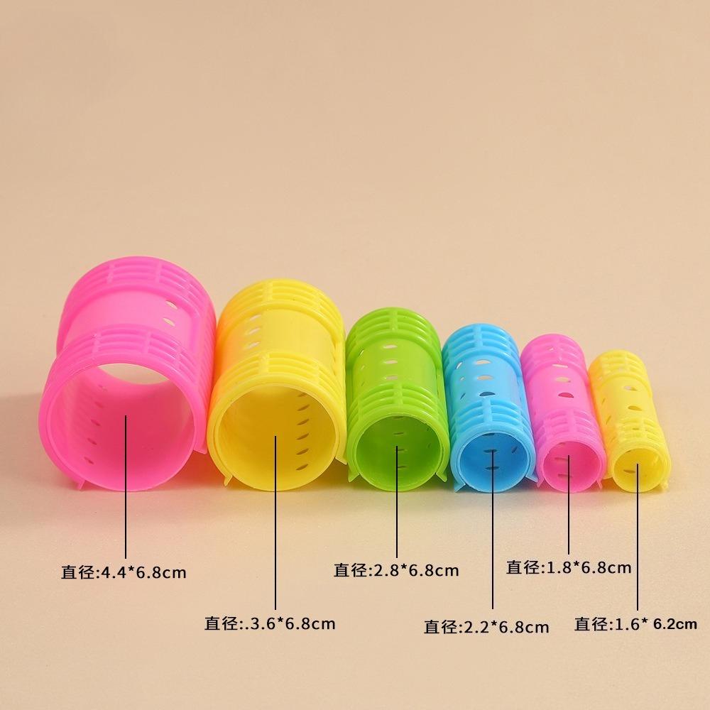 6 Size Women Hair Rollers Self Grip No Heat Hair Curlers Heatless Hair Volume Curlers Self-adhesive Hook & Loop DIY Styling Tool