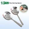 20cm Stainless Steel Ladles For Serving Soup Rice Serving Spoon Drain Hole Heat Insulated Handle Kitchen Utensils For Daily Use