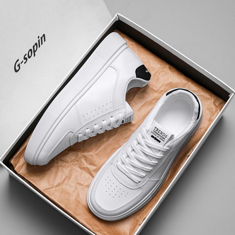 

Новая весенне-летняя мужская обувь, универсальные маленькие белые туфли, дышащая повседневная обувь, обувь на платформе, спортивная обувь, студенческая обувь, кеды, на высокой подошве 39